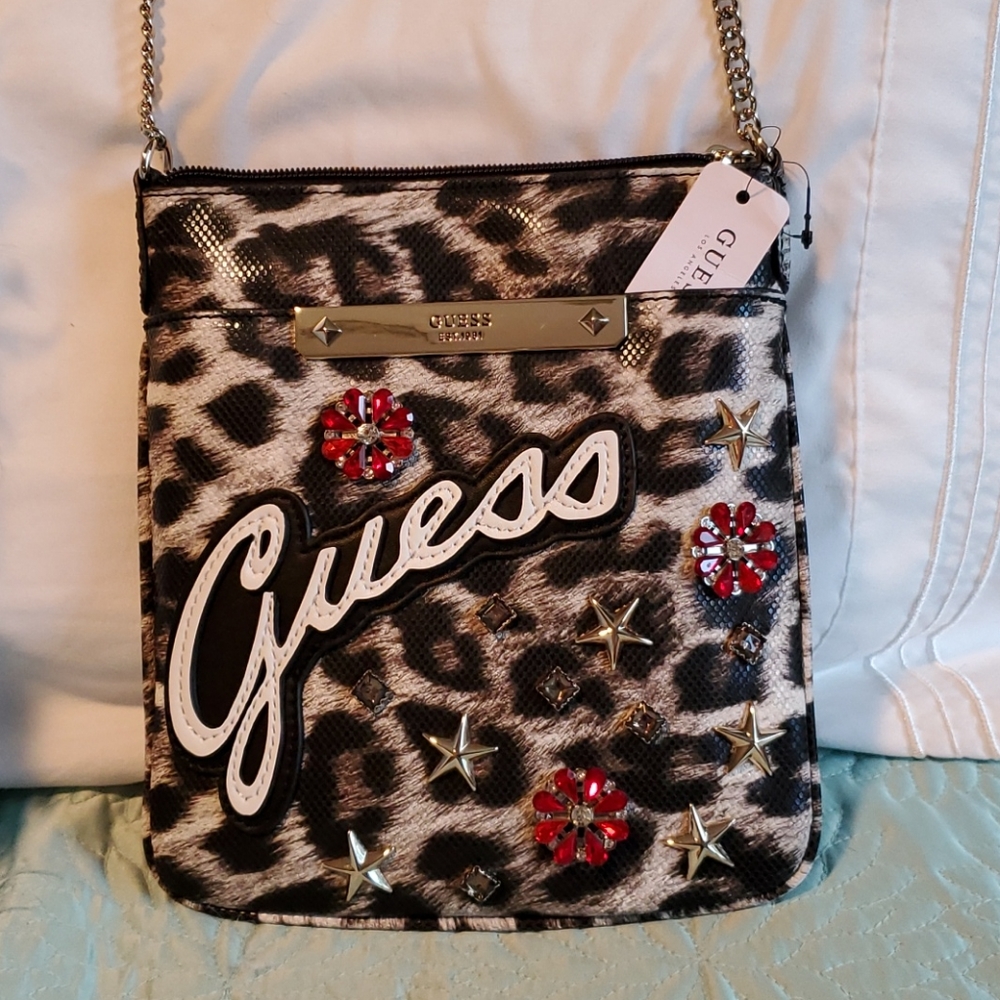 GUESS Britta Mini Leopard Crossbody